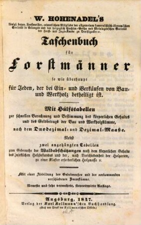 Taschenbuch für Forstmänner