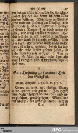 23. Gute Hofnung zu frommer Heiden Seligkeit.