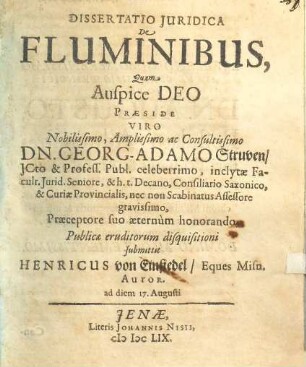 Dissertatio Juridica De Fluminibus