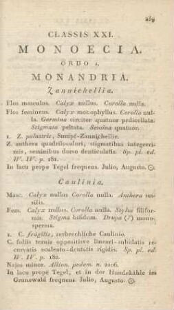 Classis XXI. Monoecia