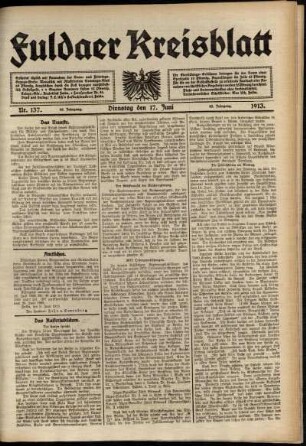 Ausgabe vom Dienstag, den 17. Juni 1913.