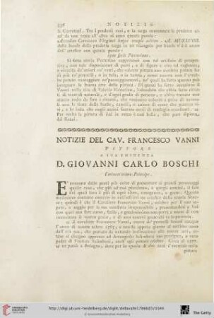 Notizie del Cav. Francesco Vanni