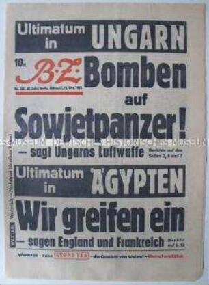 West-Berliner Tageszeitung "BZ" zu den Unruhen in Ungarn und im Nahen Osten