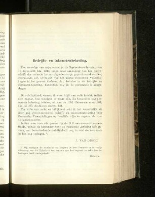 Bedrijfs- en inkomstenbelasting, door J. van Dissel.