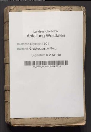 Die neue Verwaltungseinrichtung. (Nachakten der Landesdirektion und der Regierung Arnsberg)
