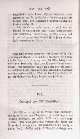 184. Stempel von der Gegenklage.