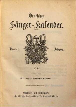 Deutscher Sänger-Kalender. 4, 4. 1878