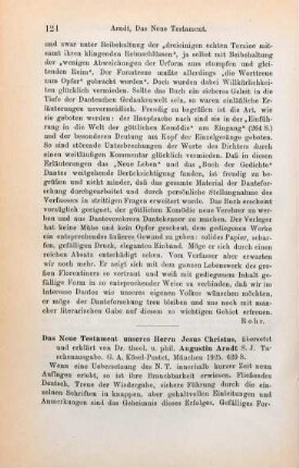 124-125 [Rezension] Das Neue Testament unseres Herrn Jesus Christus