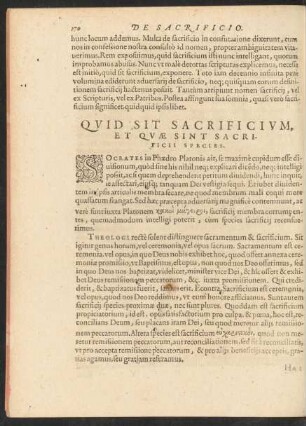 Quid Sit Sacrificium, Et Quae Sint Sacrificii Species.