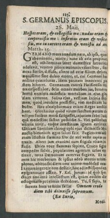 S. Germanus Episcopus.