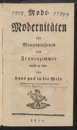 Mode-Modernitäten für Mannspersonen und Frauenzimmer : curiös zu lesen