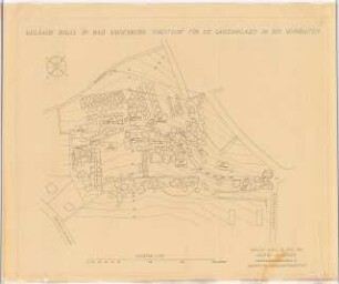 Gartenanlage »von Rigal´sches Gelände« (Wohnungen für Besatzungsangehörige), Bonn-Bad Godesberg: Vorentwurf für die Gartenanlagen an den Wohnbauten: Lageplan 1:500