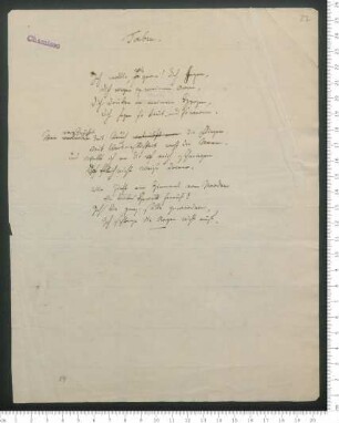 "Tabu" ["Zur Unzeit"] und Fragment von "An Leopold Piaste"