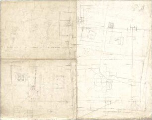Thiersch, August ; Ägina (Griechenland); Ausgrabungen - Grundriss, Teilgrundrisse