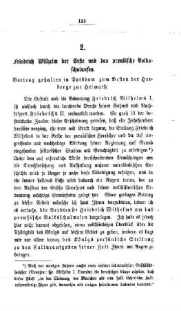 Friedrich Wilhelm der Erste und das preußische Volksschulwesen : Vortrag gehalten in Potsdam zum Besten der Herberge zur Heimath