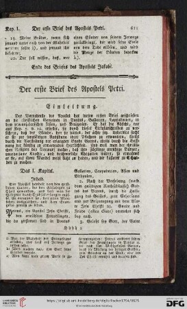 Der erste Brief des Apostels Petri