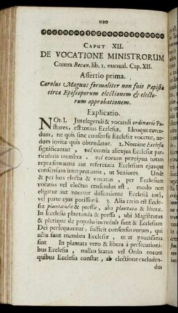 Caput XII. De Vocatione Ministrorum.