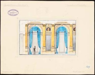 Neues Theater (Oper), Frankfurt/Main: Dekoration der Probesäle: Innenansicht 1:50