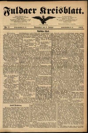 Ausgabe vom Samstag, den 04. Januar 1902.