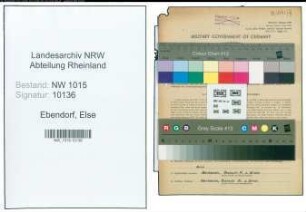 Entnazifizierung Else Ebendorf , geb. 28.08.1900 (Krankenschwester)