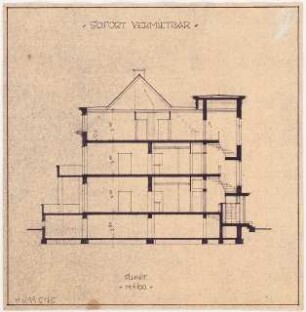 Umbau eines Landhauses Monatskonkurrenz Februar 1933: Querschnitt 1:100