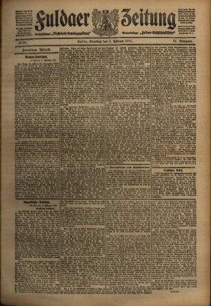 Zweite Ausgabe vom Samstag, den 05. Februar 1910.