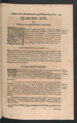 Quaestio XVII. De Existentia & cognoscibilitate Angelorum.