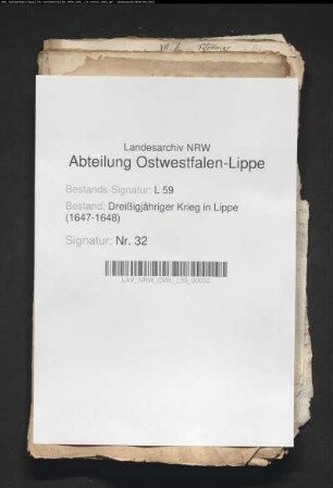 Kriegsdrangsale der Ämter Schötmar, Detmold und Blomberg