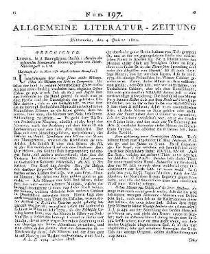 Annalen der gesammten Numismatik usw. (Beschluß der in Num. 196 abgebrochenen Recension.)