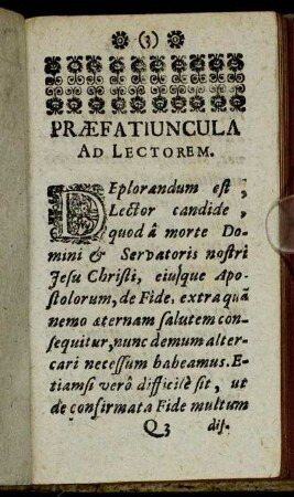 Præfatiuncula ad Lectorem.