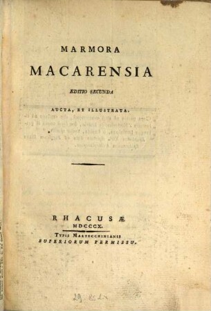 Marmora Macarensia