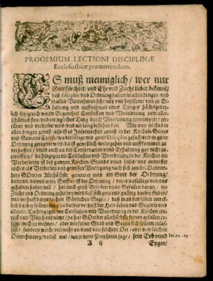 Prooemium Lectioni Disciplinae Ecclesiasticae praemittendum.