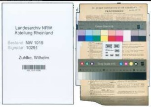 Entnazifizierung Wilhelm Zuhlke , geb. 02.03.1899 (Fabrikant)