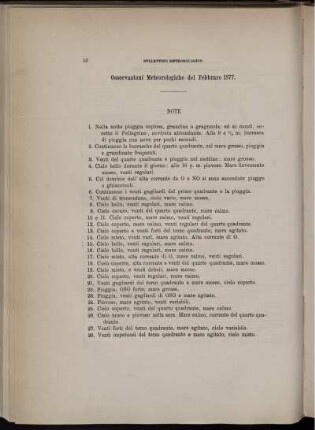 Osservazioni Meteorologiche del Febbraro 1877.