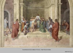 Szenen aus dem Leben des heiligen Philippus Benitius : Verehrung der Reliquien des Heiligen Philippus Benitius durch die Florentiner