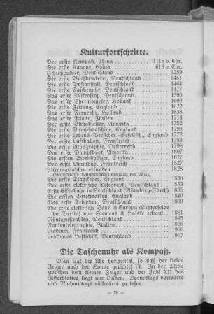 Die Taschenuhr als Kompaß.