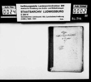 Beiträge des [Konrektors] Karl Pfaff [aus Esslingen] zur historiographischen Beschreibung des Oberamts