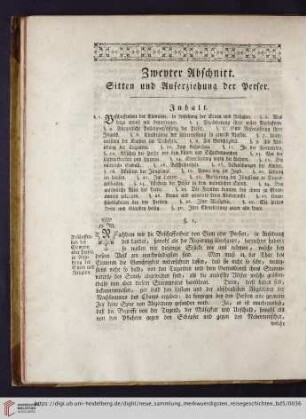 2. Abschnitt. Sitten und Auferziehung der Perser