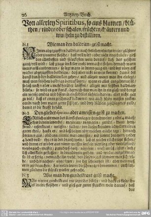 Von allerley Spiritibus, so aus blumen, blüthen, rinden oder schalen, früchten, kräutern und wurtzeln zu distilliren