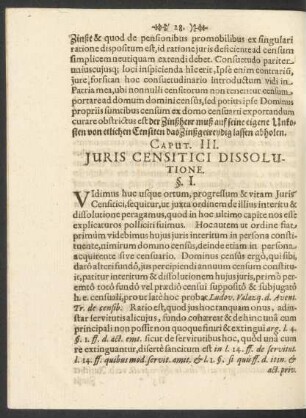 Caput. III. Iuris Censitici Dissolutione.