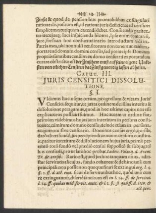 Caput. III. Iuris Censitici Dissolutione.