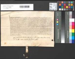 Eidesleistung der Christina von Velbrüggen als Äbtissin des Quirinstiftes zu Neuss.