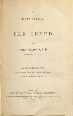 An exposition of the creed