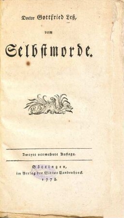 Vom Selbstmorde
