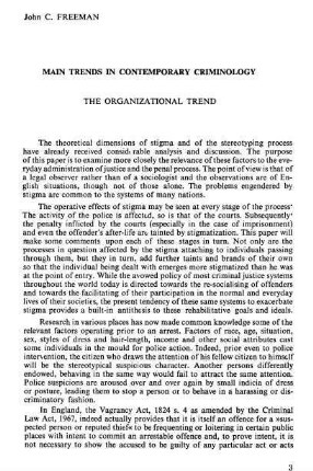 3-12, Main trends in contemporary criminology. The organizational trend