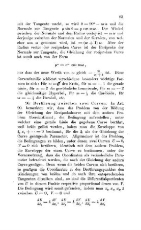 Die Bedingung der Berührung zwischen zwei Curven.