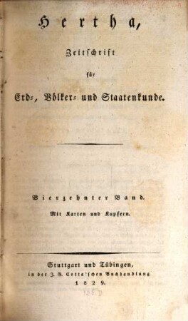 Hertha : Zeitschrift für Erd-, Völker- und Staatenkunde. 14. 1829