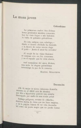 La musa joven : Golondrinas