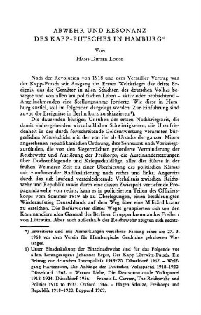 Abwehr und Resonanz des Kapp-Putsches in Hamburg