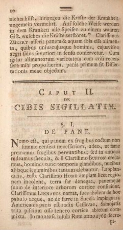 Caput II. De cibis sigillantim.